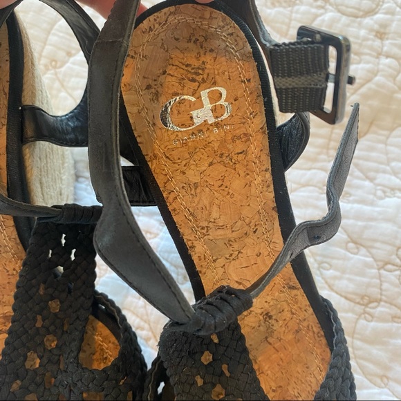 Gianni Bini Black Wedge Sandals, 4.5” - Picture 5 of 8
